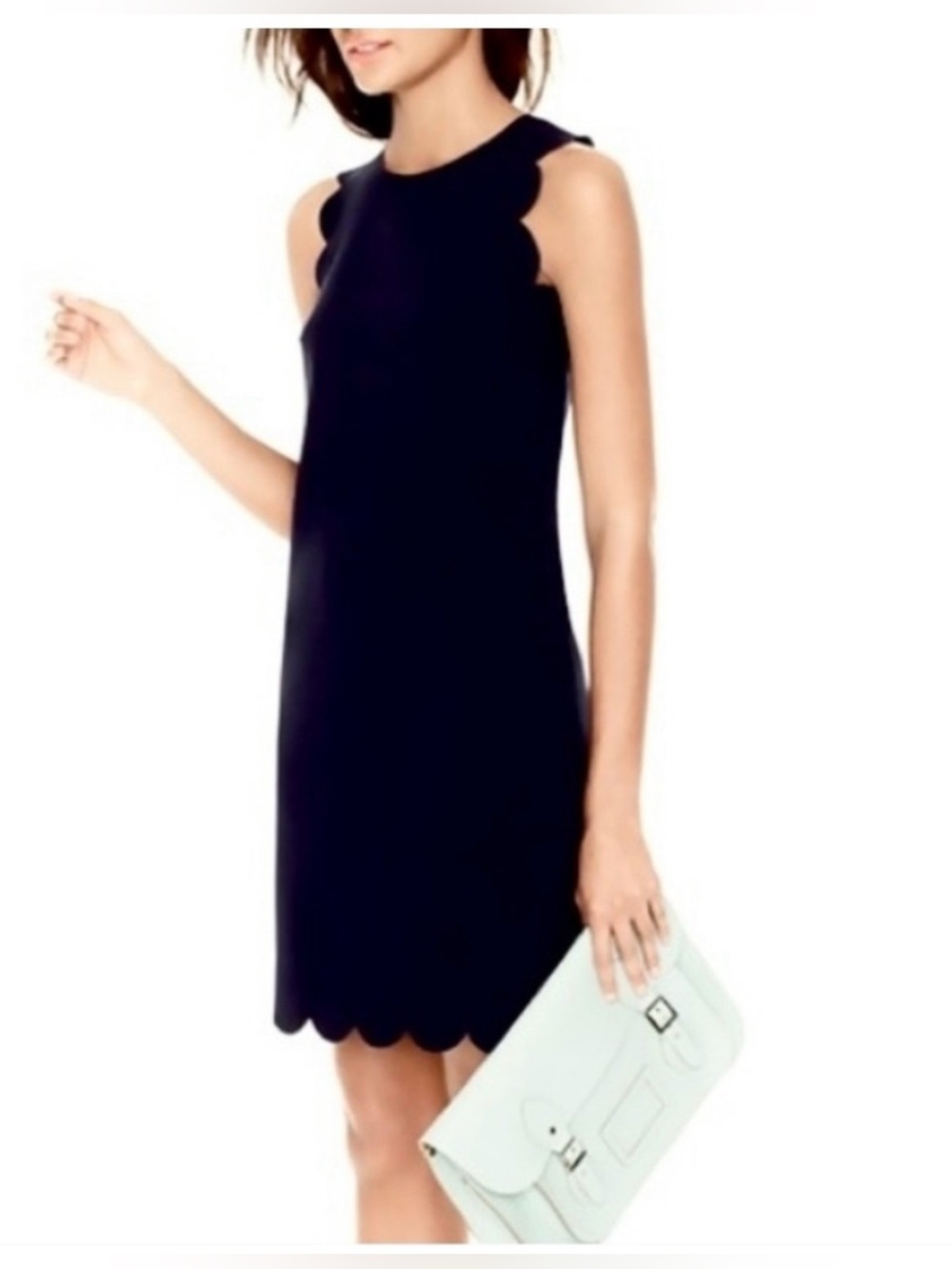 J. Crew Scallop Edge Shift Dress Navy Size 8